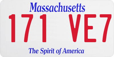 MA license plate 171VE7