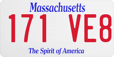 MA license plate 171VE8