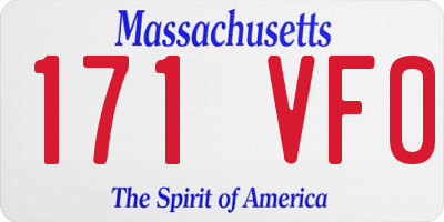 MA license plate 171VF0