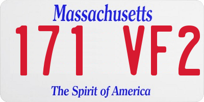 MA license plate 171VF2