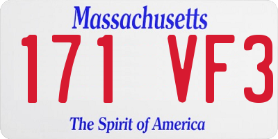 MA license plate 171VF3