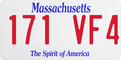 MA license plate 171VF4