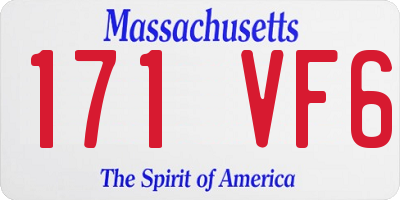 MA license plate 171VF6