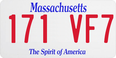 MA license plate 171VF7