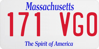 MA license plate 171VG0