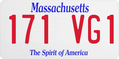MA license plate 171VG1
