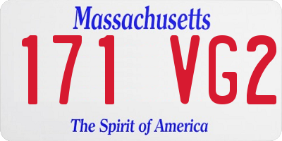 MA license plate 171VG2