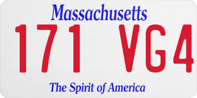 MA license plate 171VG4