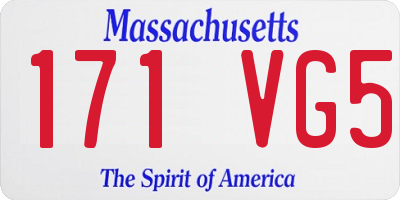 MA license plate 171VG5