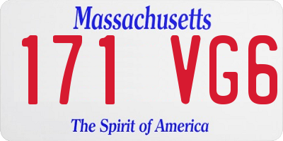 MA license plate 171VG6