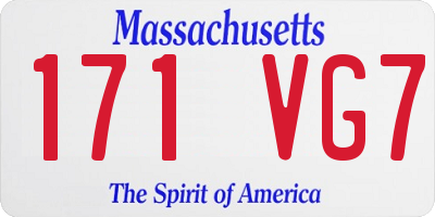 MA license plate 171VG7