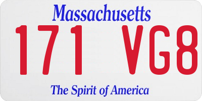 MA license plate 171VG8