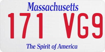 MA license plate 171VG9