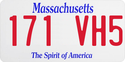 MA license plate 171VH5