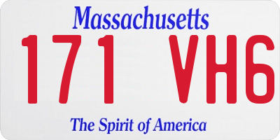 MA license plate 171VH6