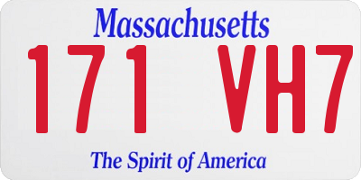 MA license plate 171VH7