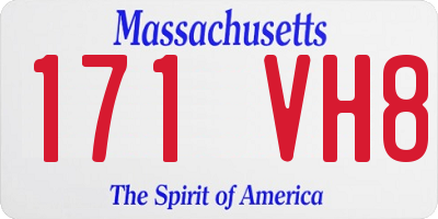 MA license plate 171VH8