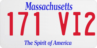 MA license plate 171VI2