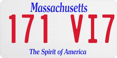 MA license plate 171VI7