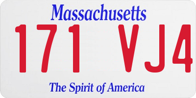 MA license plate 171VJ4