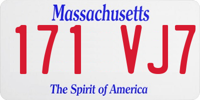 MA license plate 171VJ7