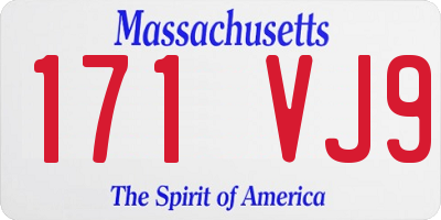 MA license plate 171VJ9