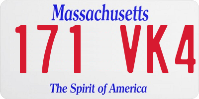 MA license plate 171VK4