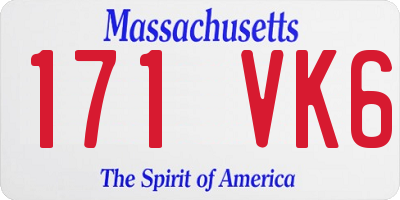MA license plate 171VK6
