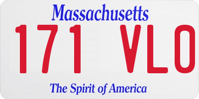MA license plate 171VL0