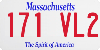 MA license plate 171VL2
