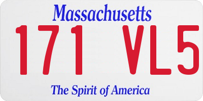 MA license plate 171VL5