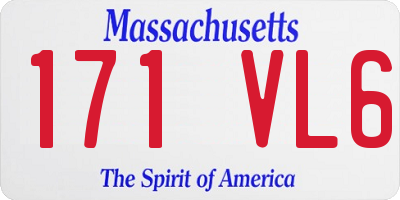 MA license plate 171VL6
