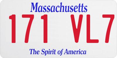 MA license plate 171VL7