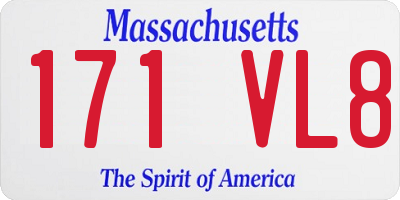 MA license plate 171VL8