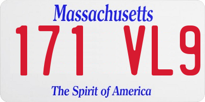 MA license plate 171VL9