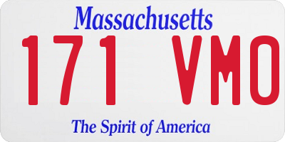 MA license plate 171VM0