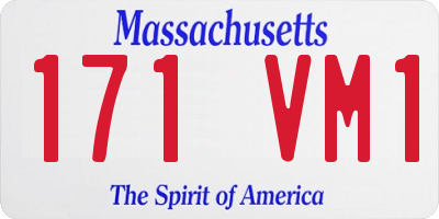 MA license plate 171VM1