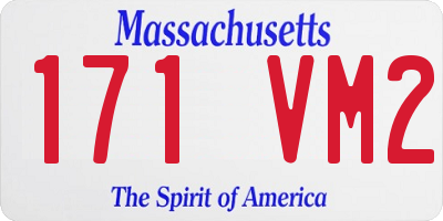 MA license plate 171VM2