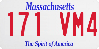 MA license plate 171VM4