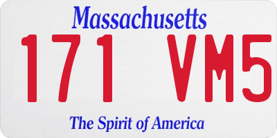 MA license plate 171VM5