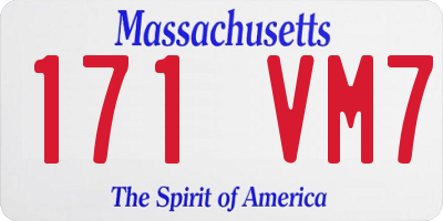 MA license plate 171VM7