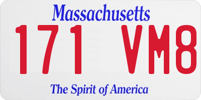 MA license plate 171VM8