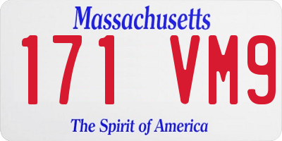 MA license plate 171VM9