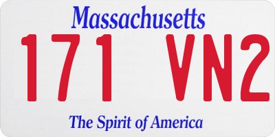 MA license plate 171VN2