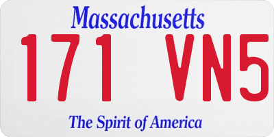 MA license plate 171VN5