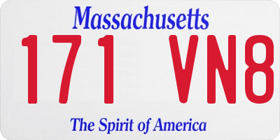 MA license plate 171VN8
