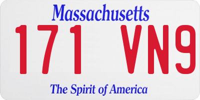 MA license plate 171VN9