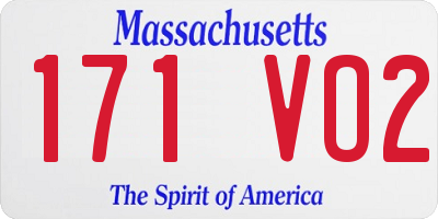 MA license plate 171VO2