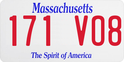 MA license plate 171VO8
