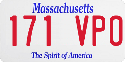 MA license plate 171VP0